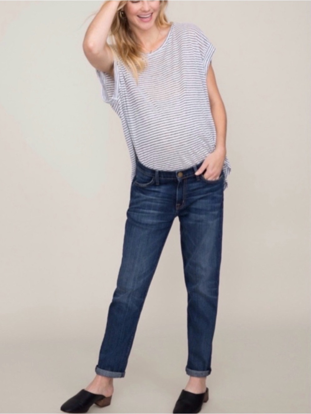 HATCH Current/Elliott Dark Blue Nearly Skinny Maternity Jeans